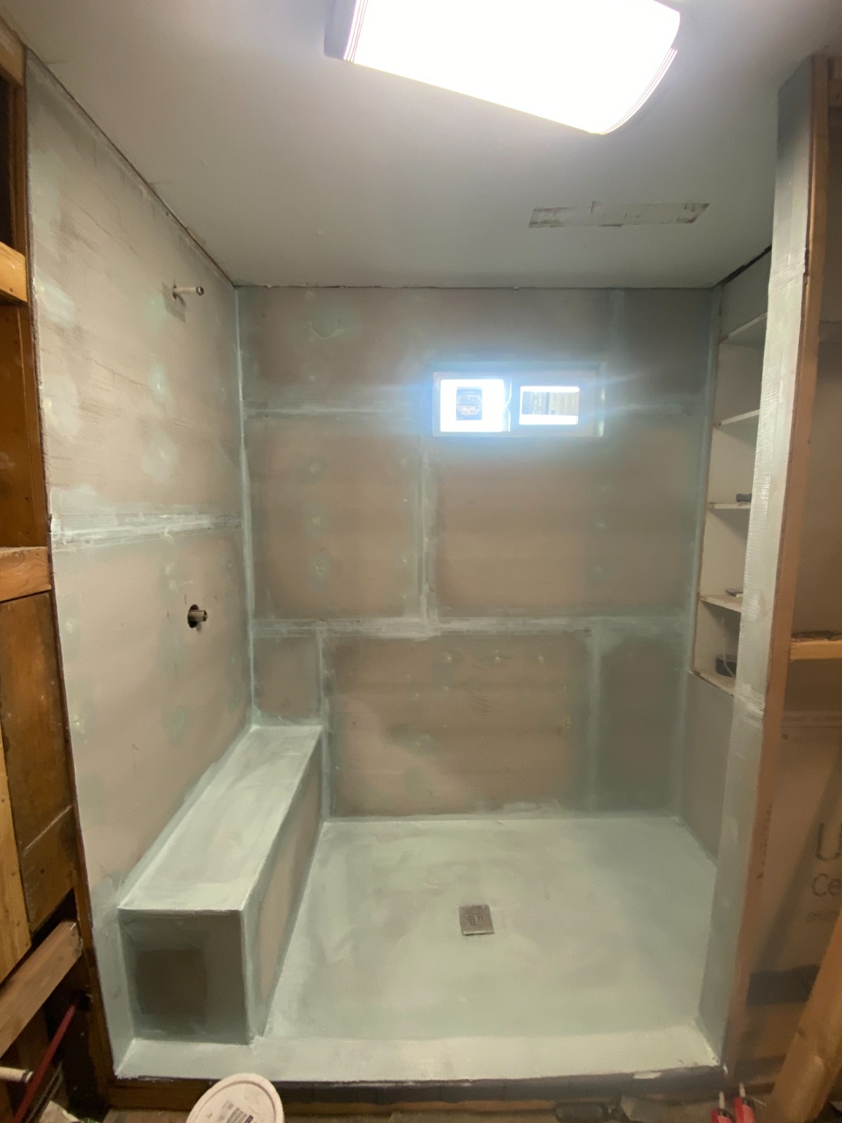 Shower cement board installation and membrane waterproofing by Rivercrest Home Services LLC in Wenatchee WA