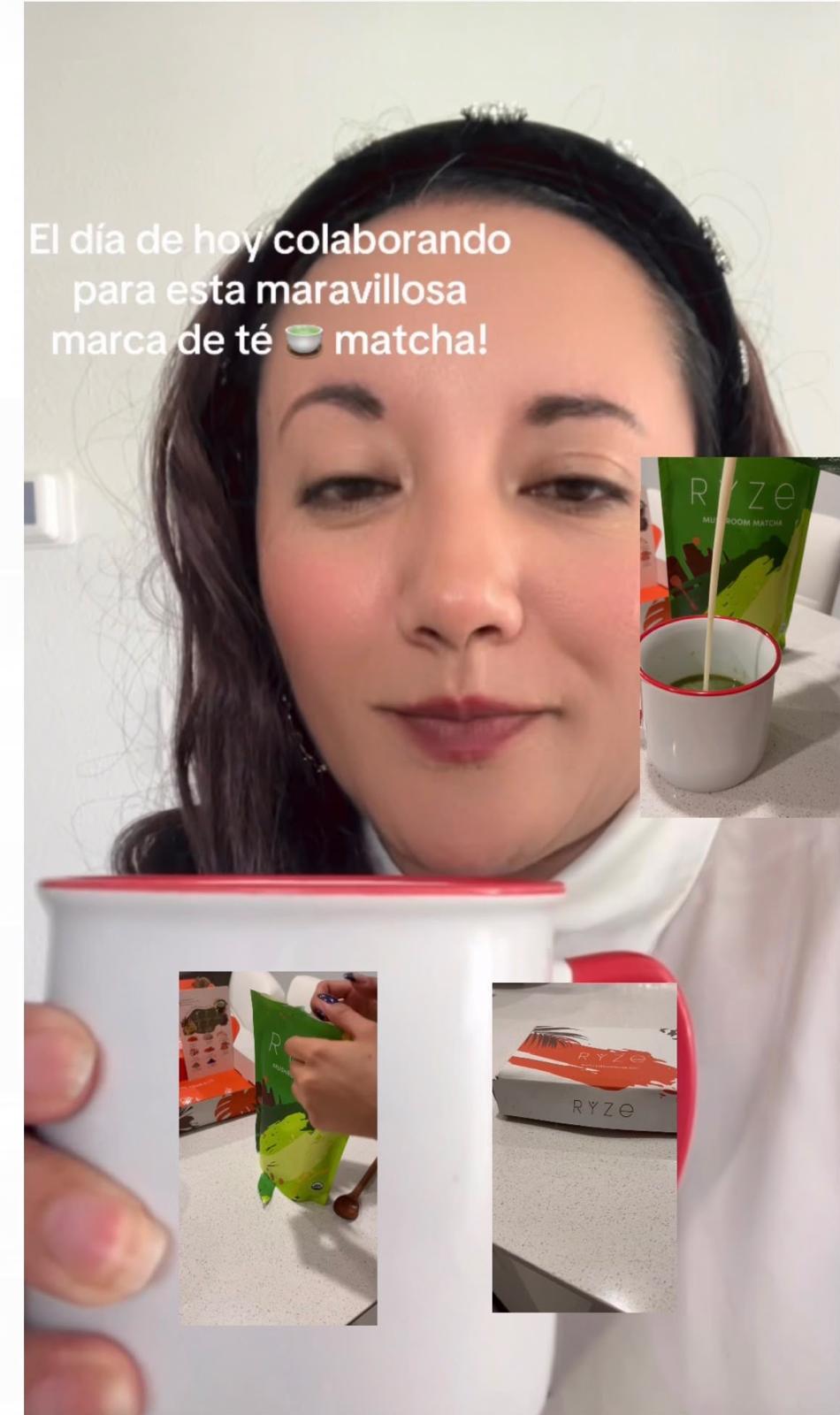 Angie Creative colaborando con marca de té matcha - Contenido UGC Lifestyle