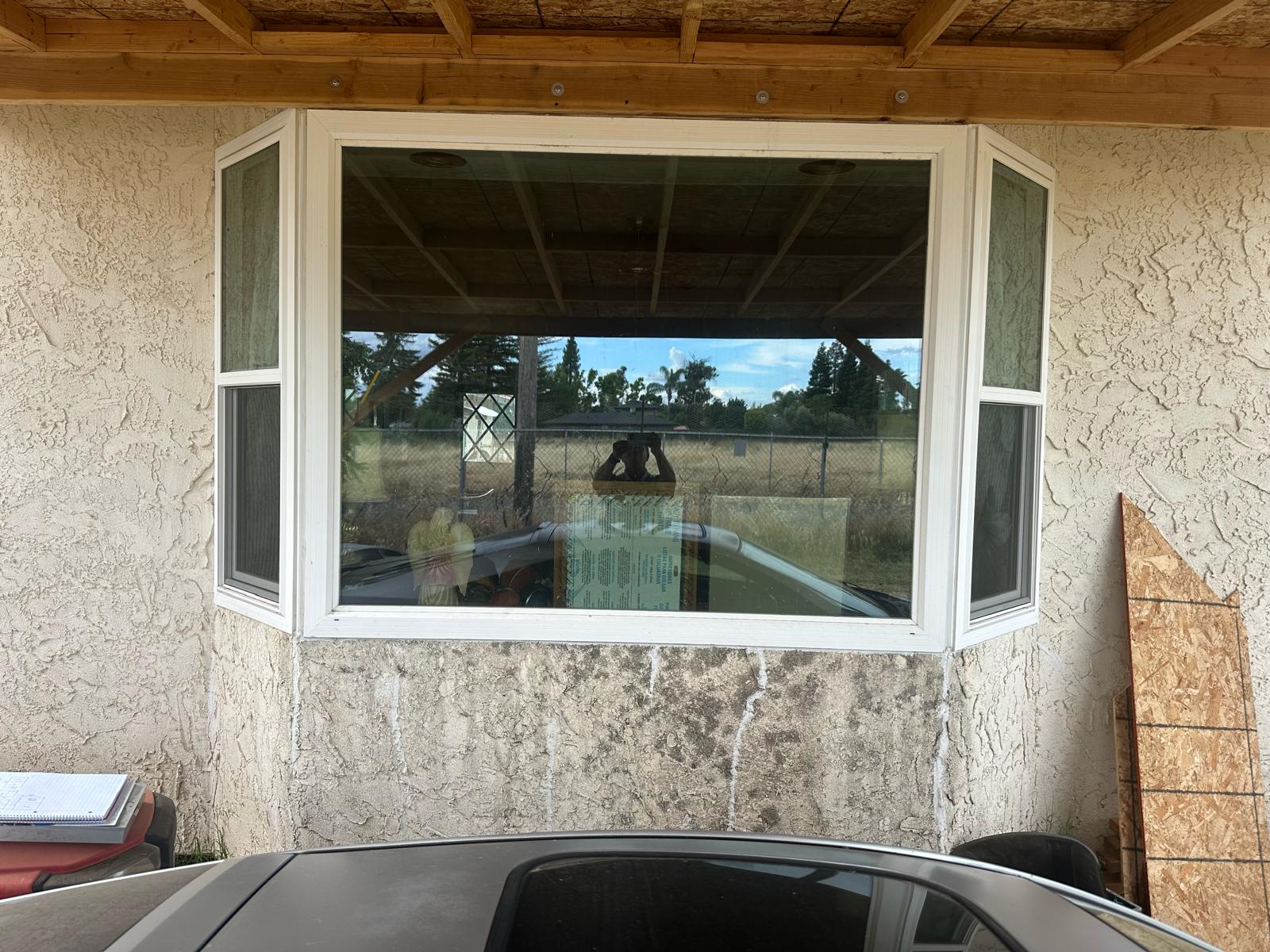 Custom High-Efficiency White Vinyl Bay Window Installation completed by Target Home Solutions in Highlands, CA