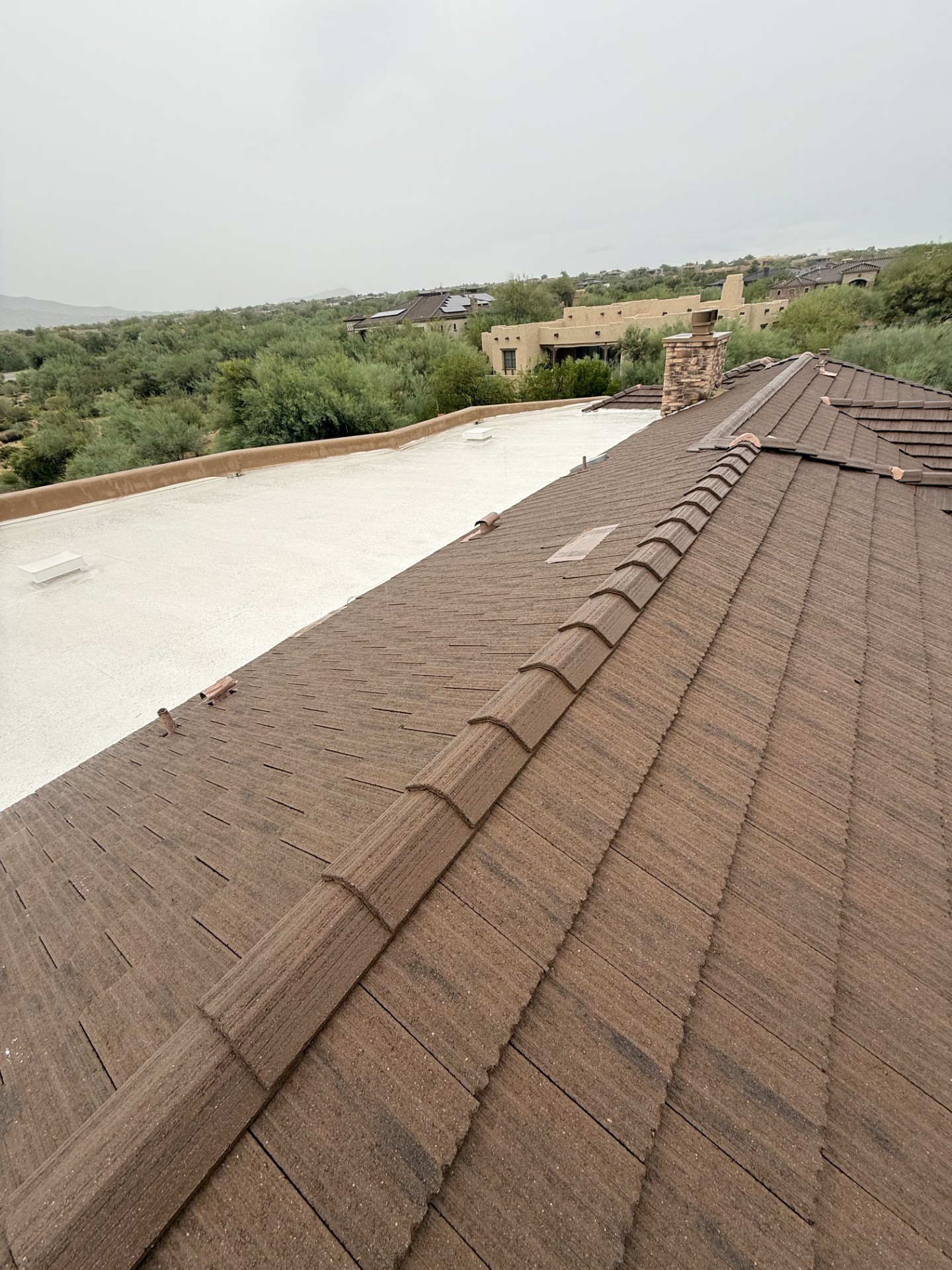 Tile Ridge Cap Repair & Flat Deck Transition Waterproofing