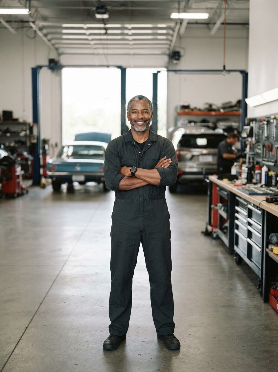 Owner of Champs Auto Repair & Collision Inc., a Black-owned auto shop in Jamaica, Queens