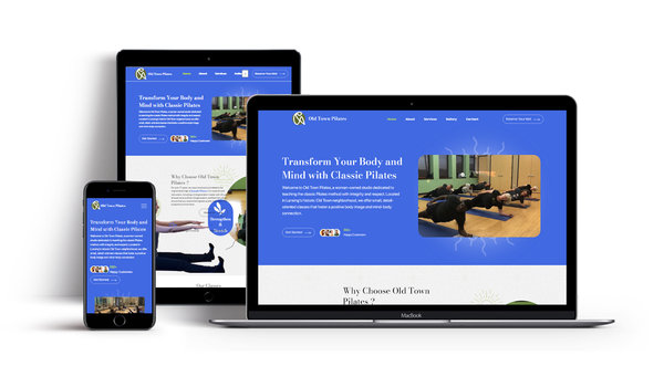 Old Town Pilates — live Fitness & Wellness Studio website screenshot
