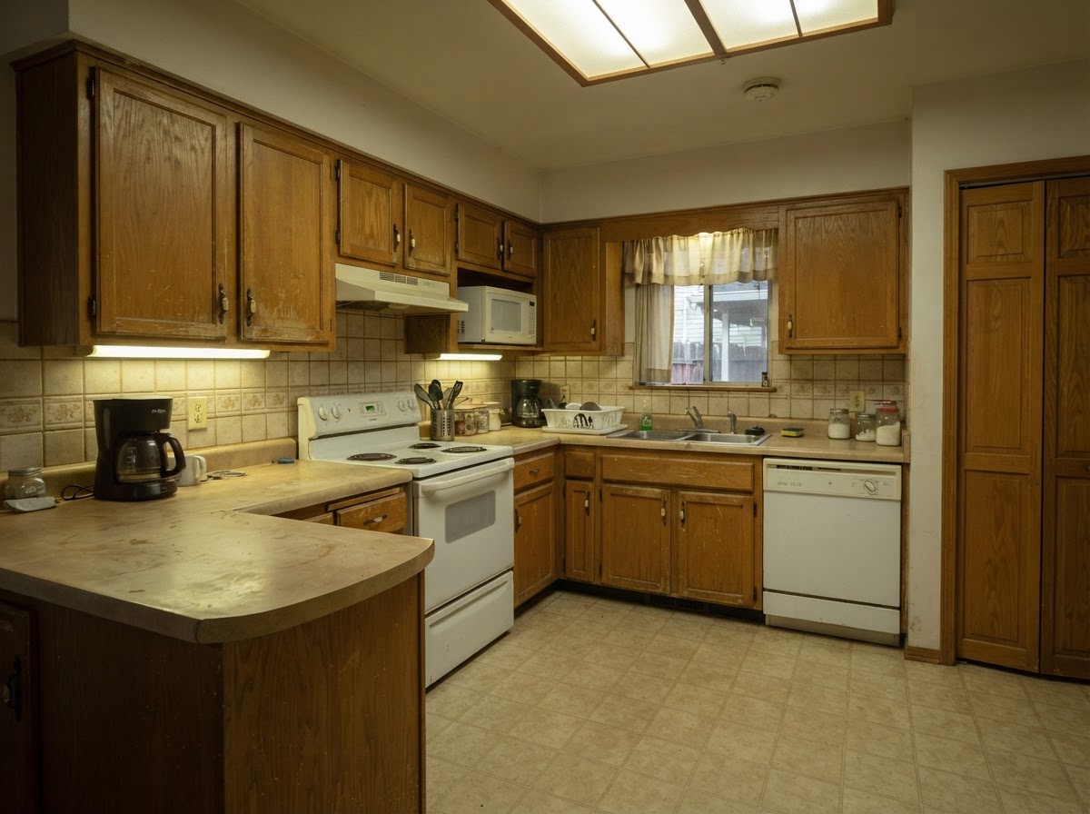 Kitchen renovation comparison — Before