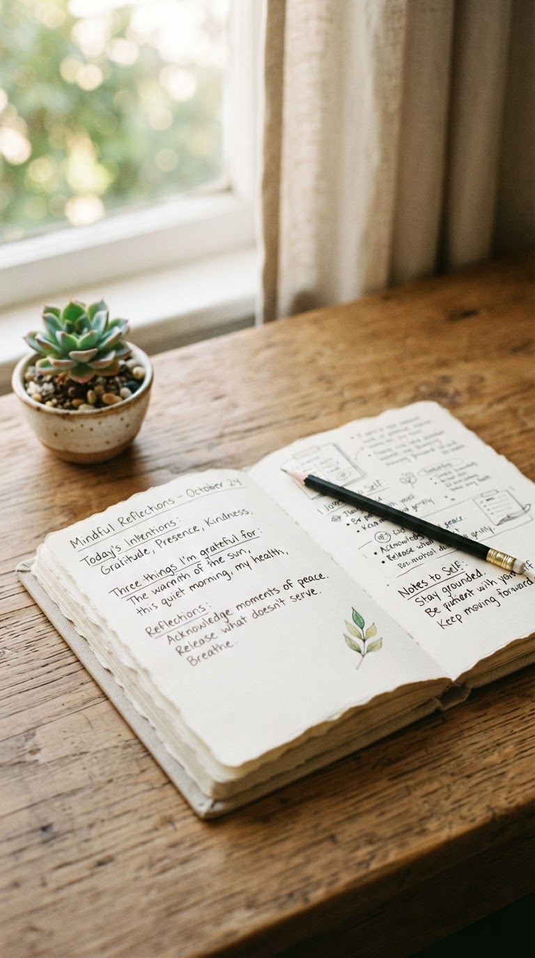 Cuaderno de notas para registrar hábitos saludables