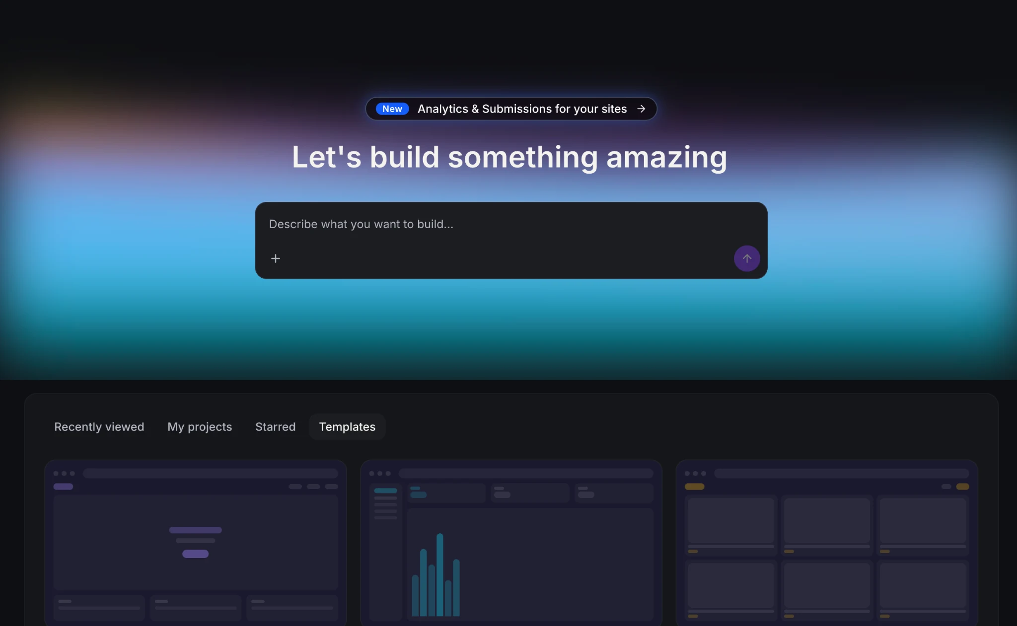 AI Studio — Let's build something amazing prompt and template interface