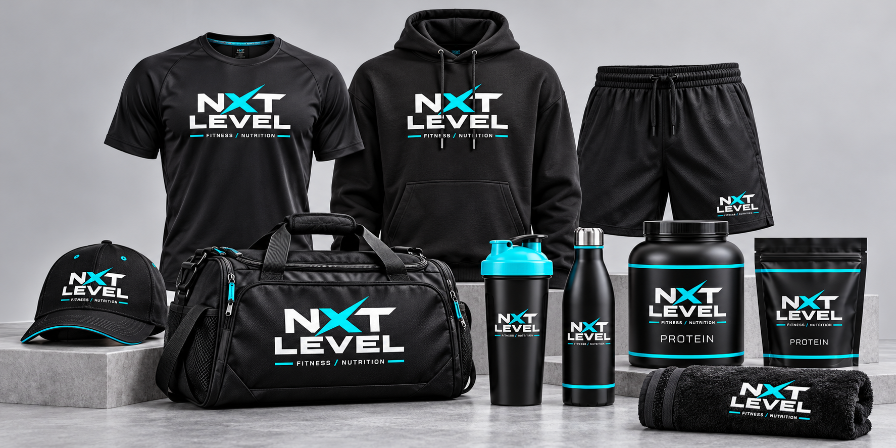 NXT LEVEL Fitness and Nutrition supplements and performance gear cover collection