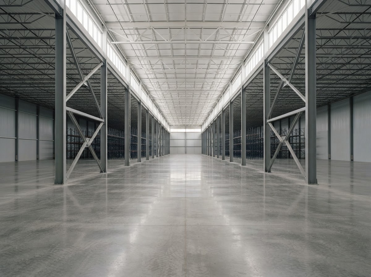 Commercial concrete floor with epoxy coating in a Lynn area facility