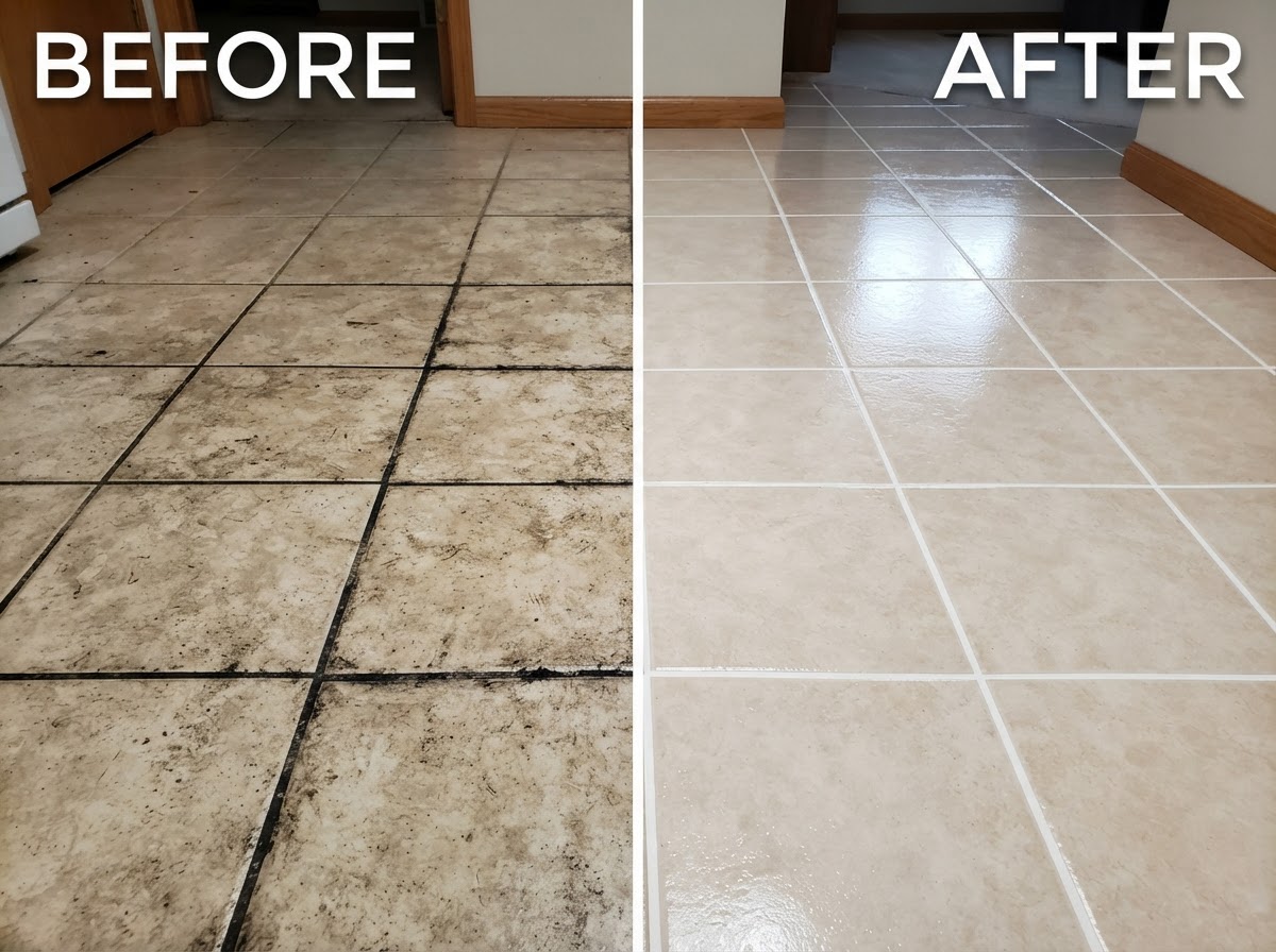 Tile & Grout Cleaning Technician working