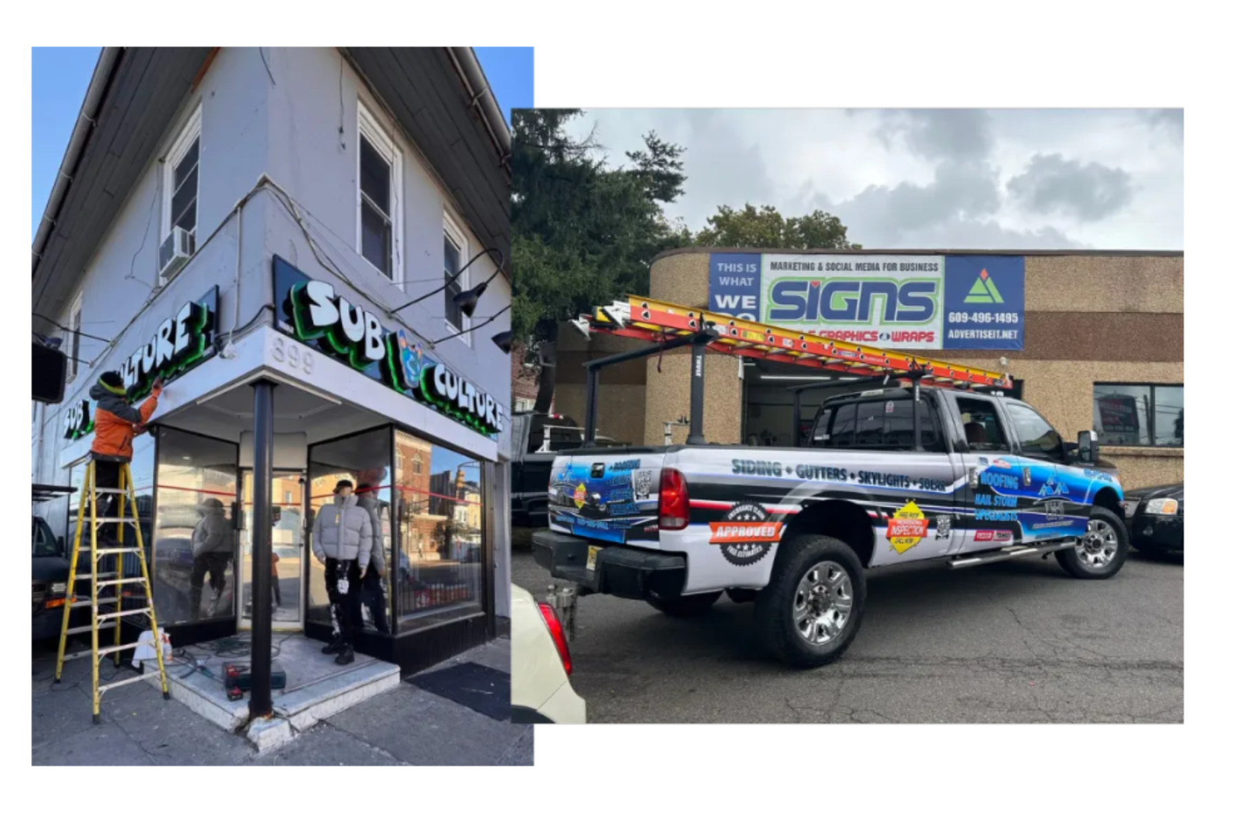 Installation commercial signage projects