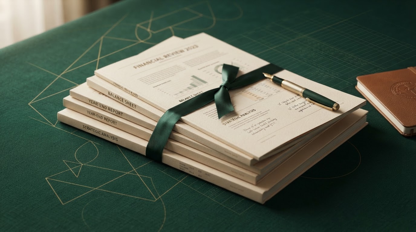 Elegant bookkeeping and financial documents