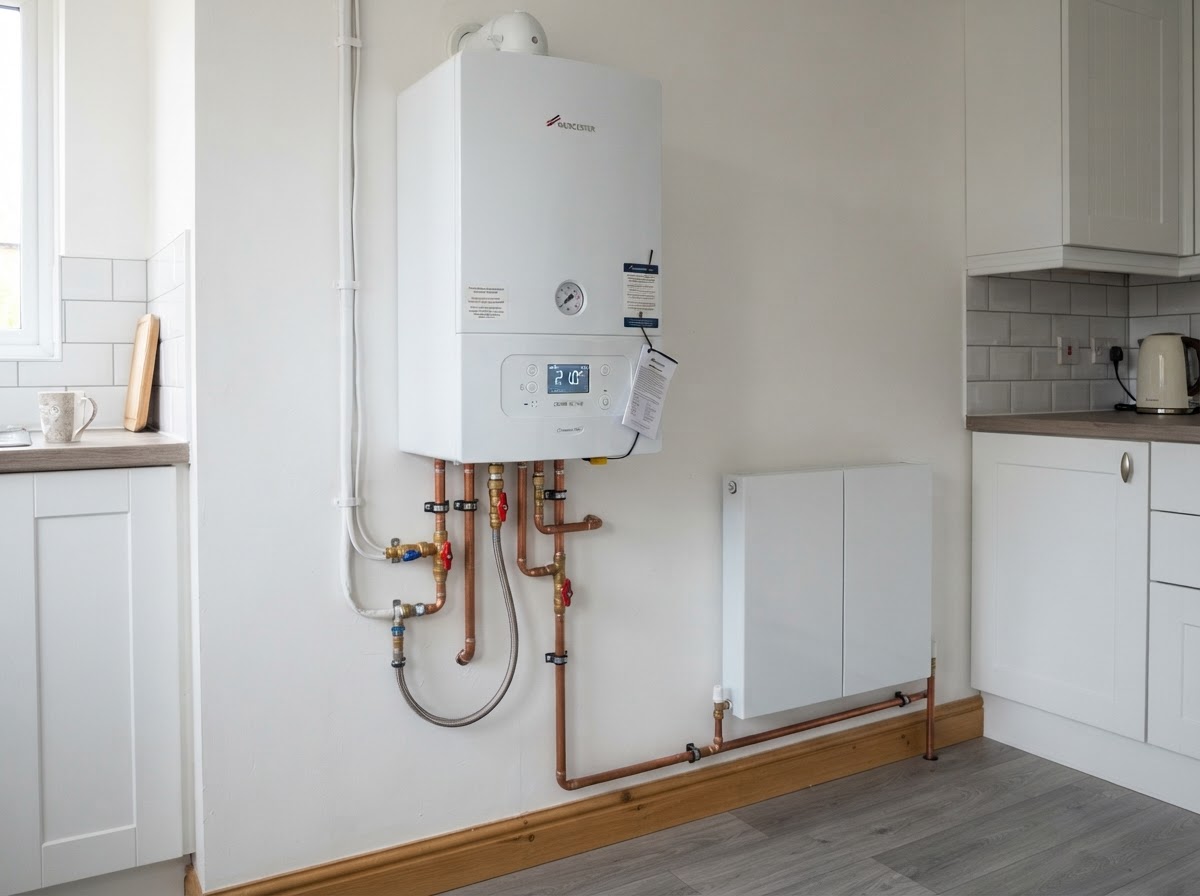 Modern boiler installation and heating upgrade by Brookwood
