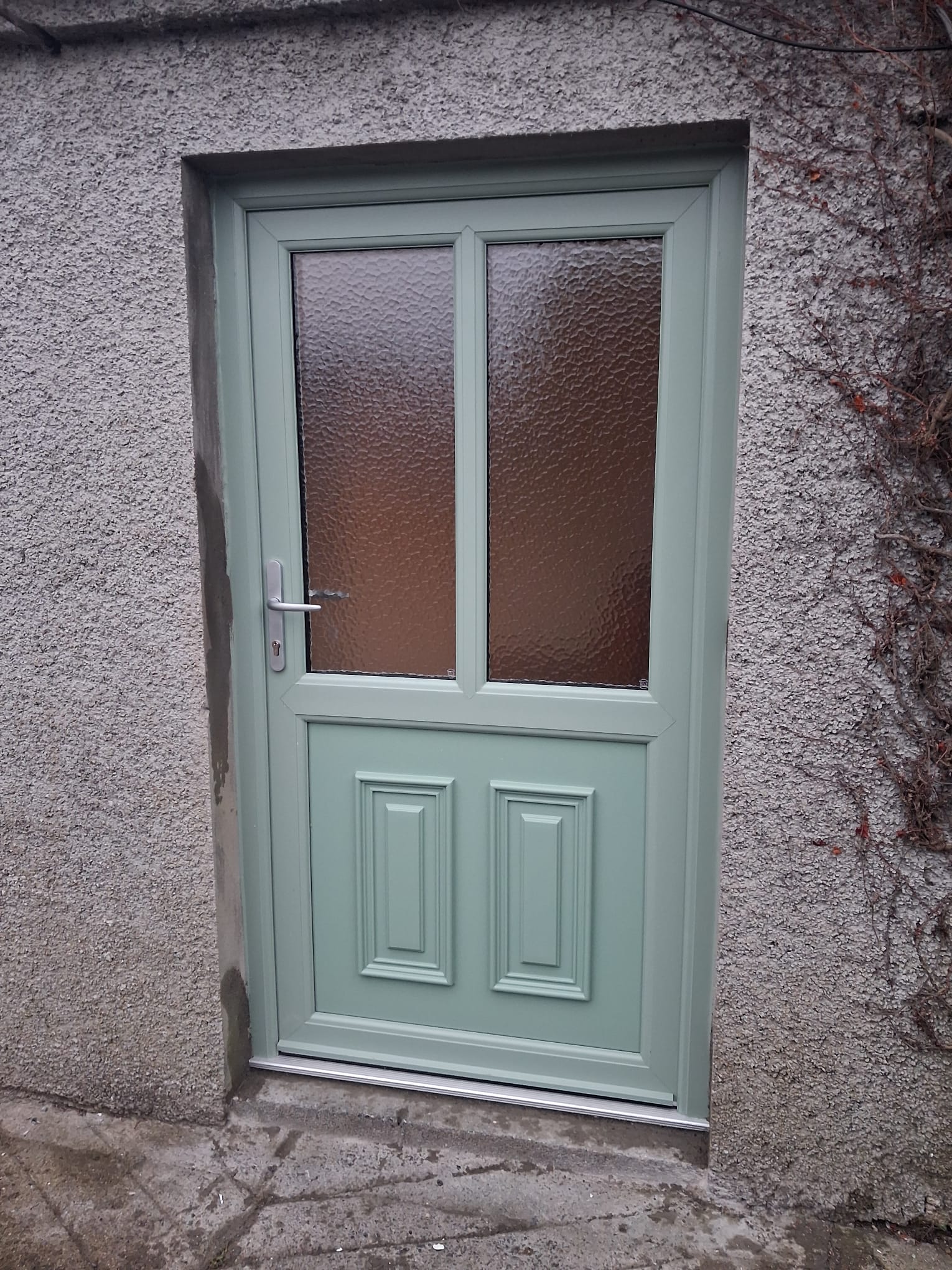 Chartwell Sage Green Half-Glazed Residential PVC Door