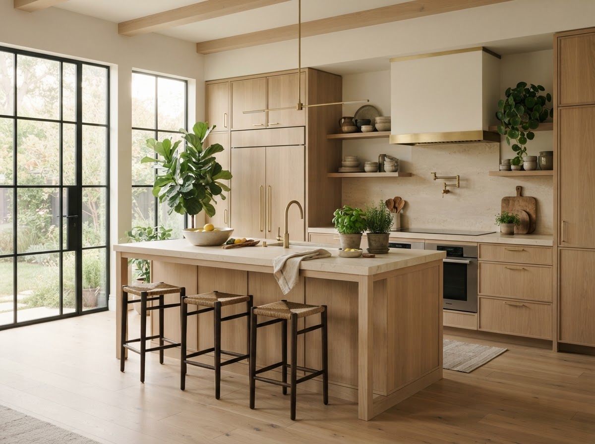 Northern Light — Warm Modern kitchen in Greenwich, Connecticut