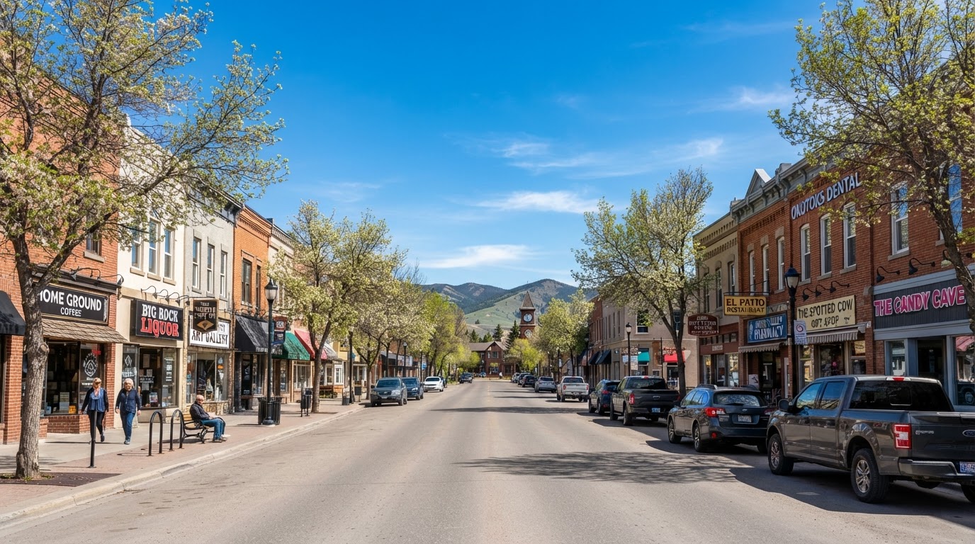 Scenic street in Lethbridge Alberta