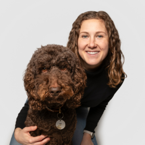 Jessica Kohek, IAABC-ADT with her dog at One Leg Up Canine Company