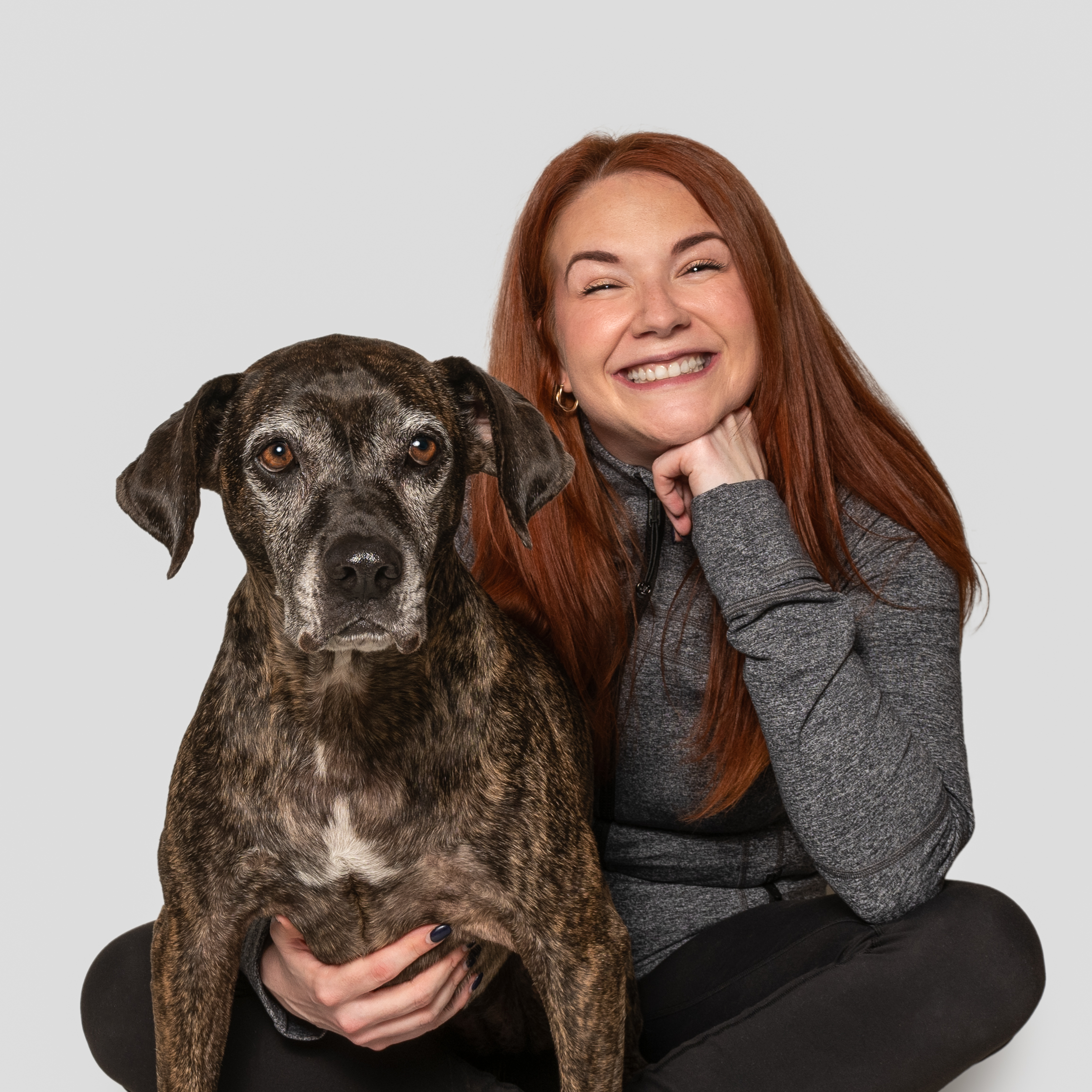Stephanie Kaye, BA, MSc, CPDT-KA with her dog at One Leg Up Canine Company