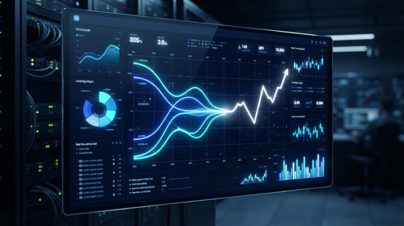 Marketing analytics dashboard comparing two ad campaign data streams