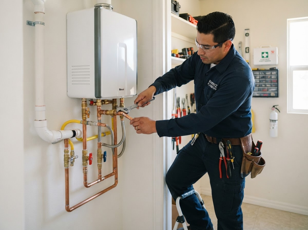 Installing a new wall-mounted tankless water heater