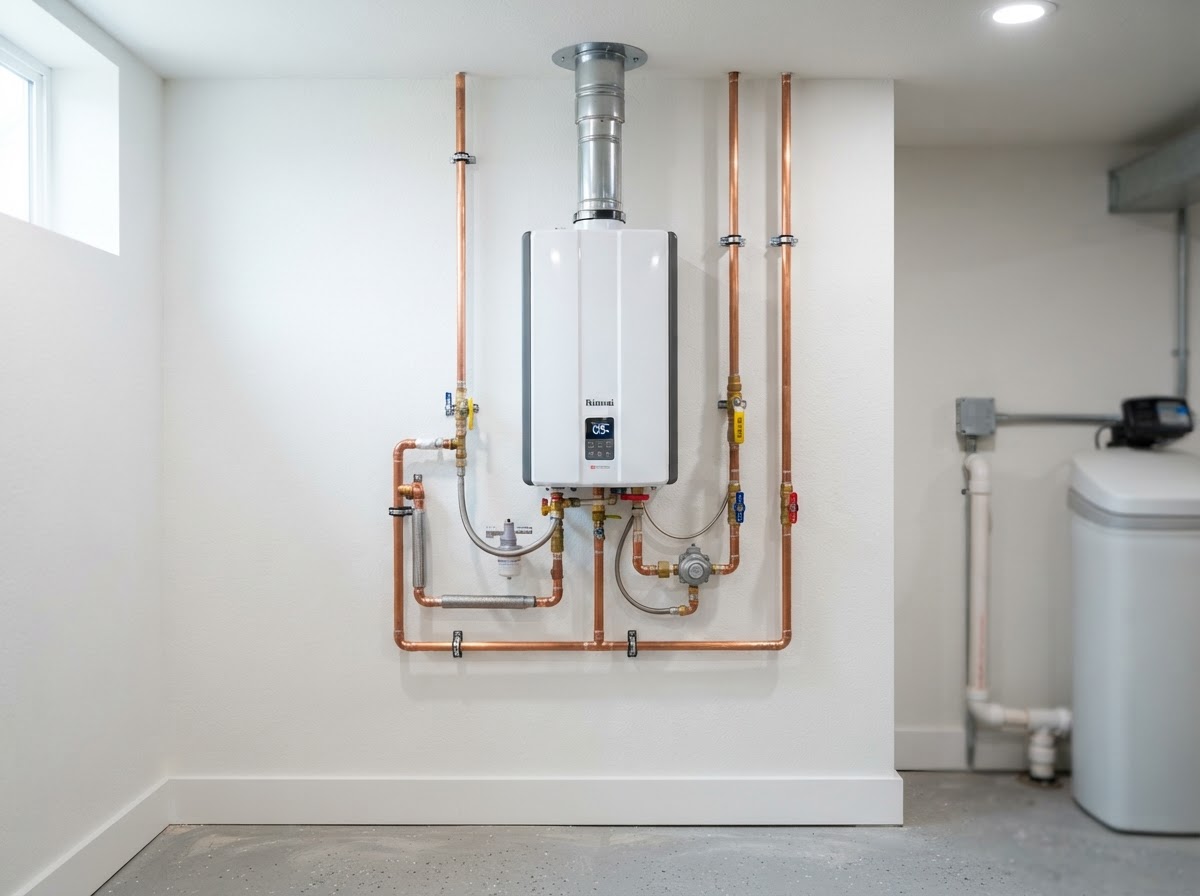 Modern tankless water heater upgrade