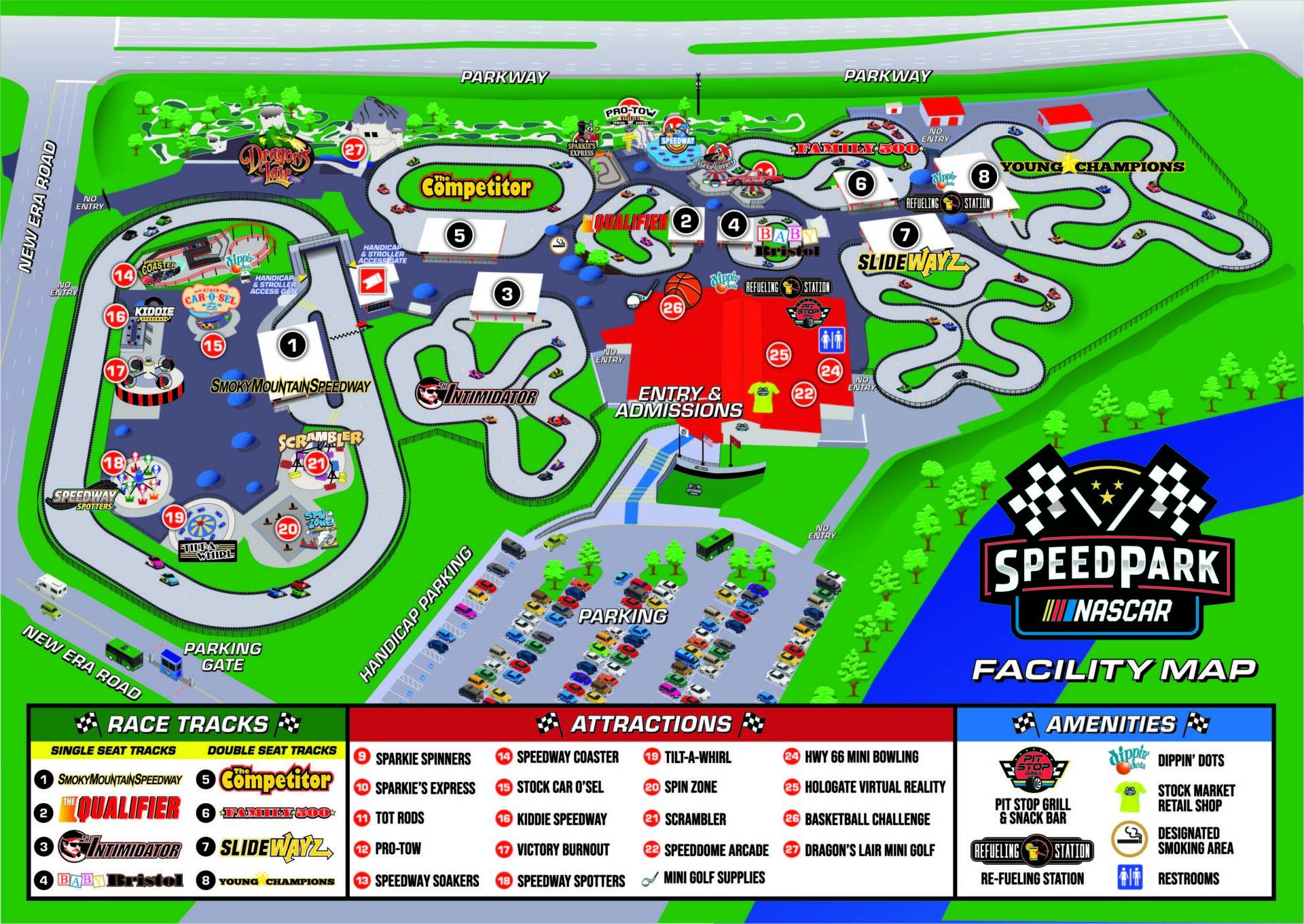 NASCAR SpeedPark Official Facility Map