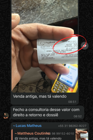 Comprovante consultoria R$ 500,00
