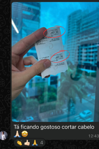 Comprovante consultorias R$ 997,00 e R$ 697,00