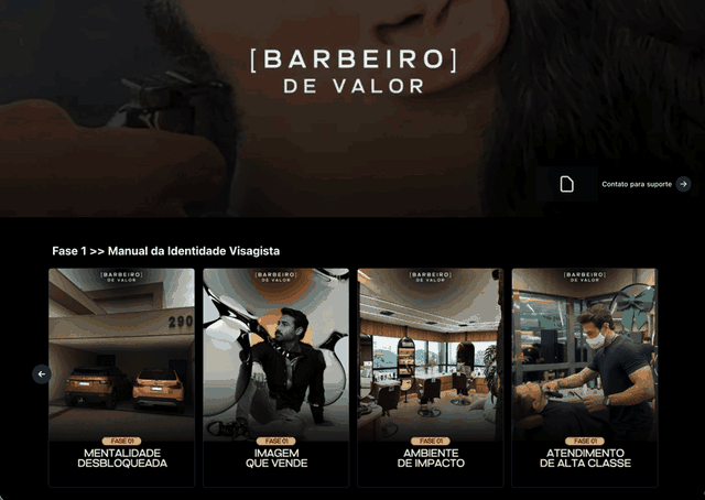 Área de membros Barbeiro de Valor