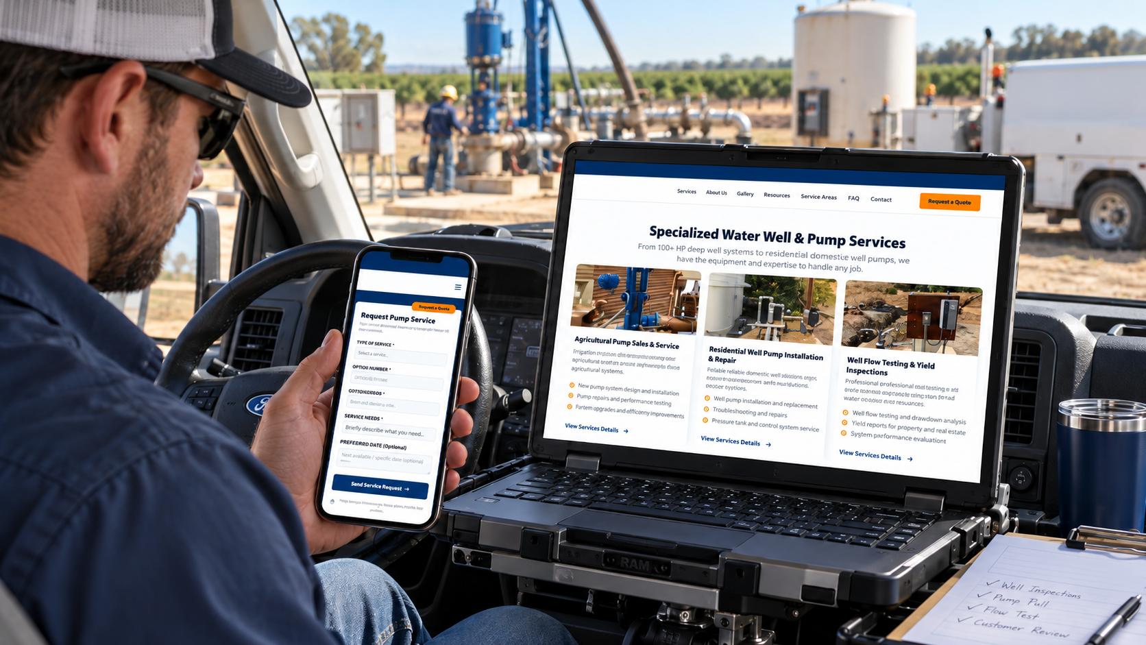 Specialized Water Well & Pump Services Website & Instant Quote System
