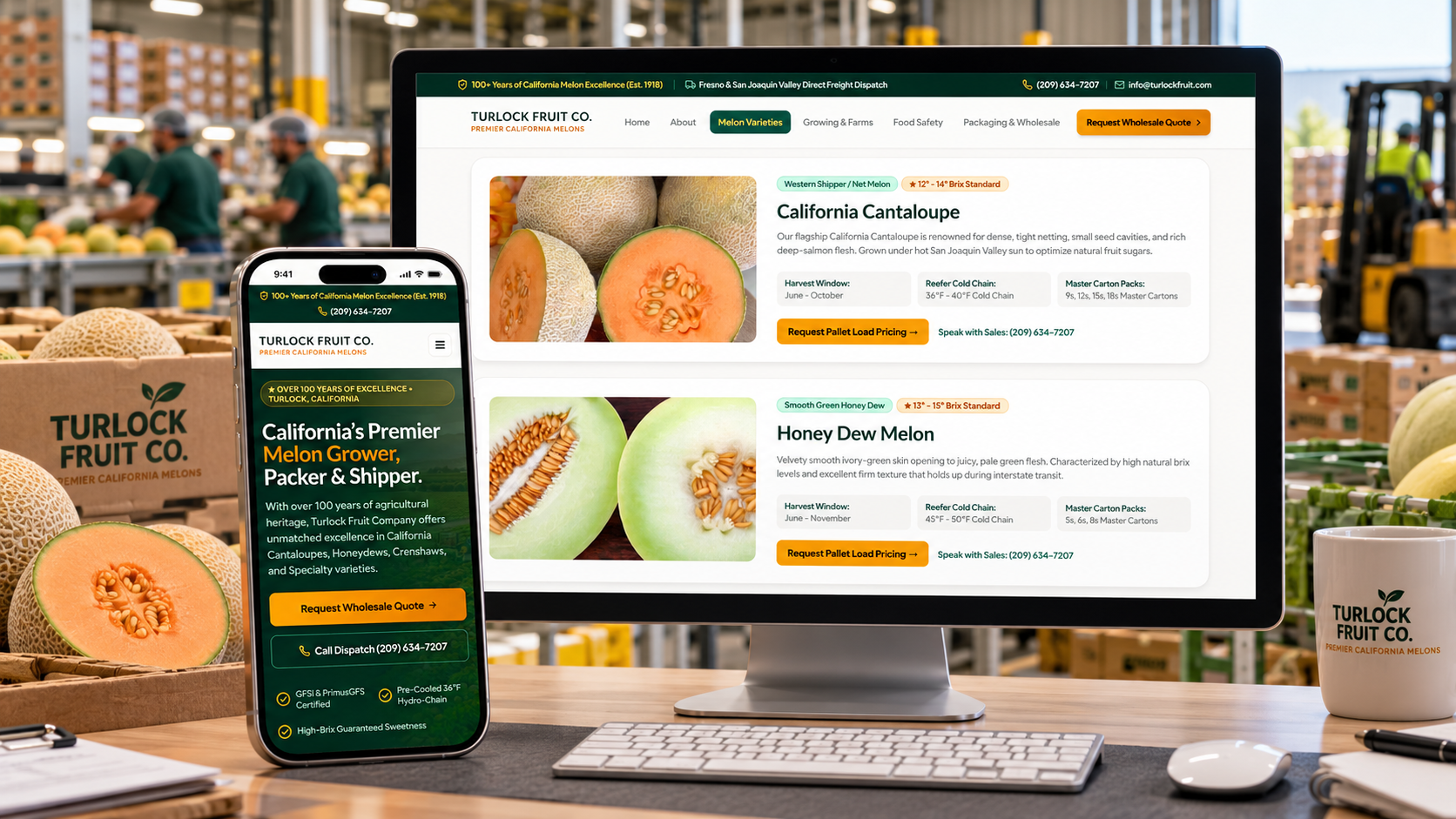 Turlock Fruit Co. Commercial Melon Grower & Shipper Platform