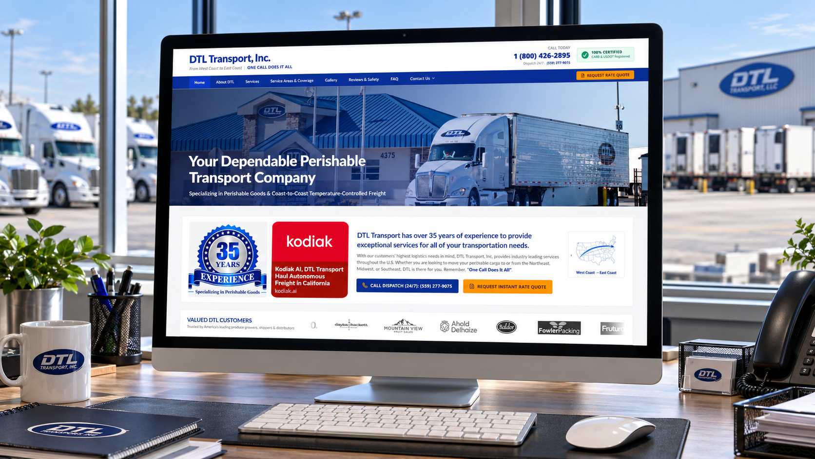 DTL Transport, Inc. Coast-to-Coast Perishable Freight Platform