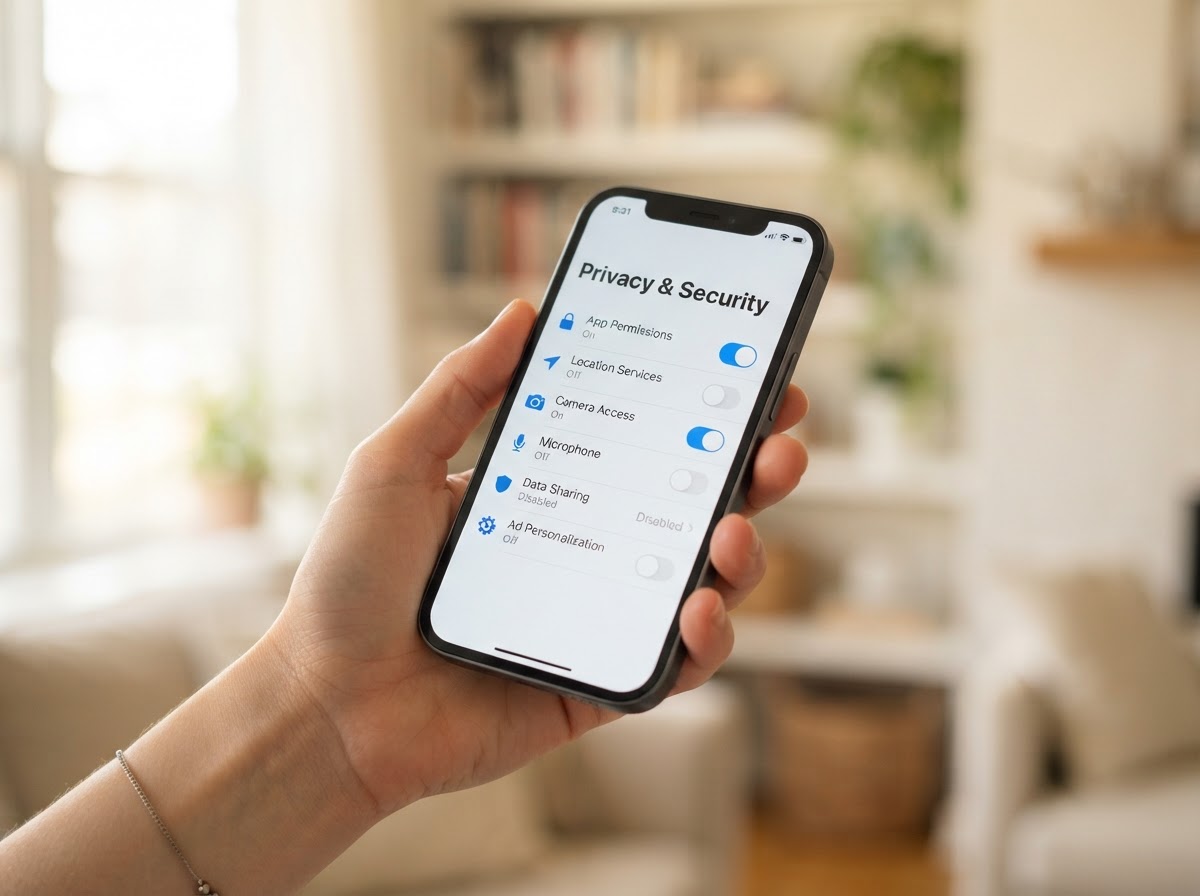 Opciones de privacidad en un teléfono celular