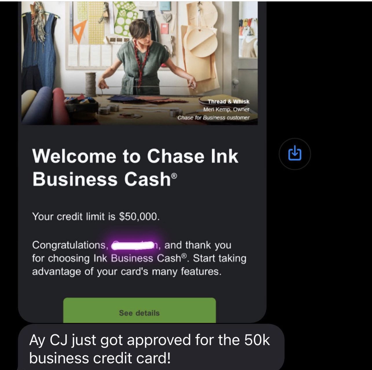 $50,000 Chase Ink Business Cash