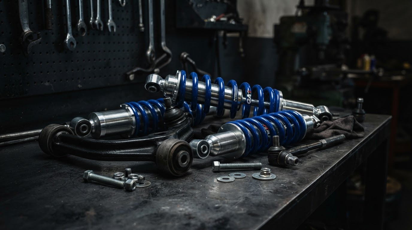 Automotive suspension components: shocks, struts, coil springs and control arms