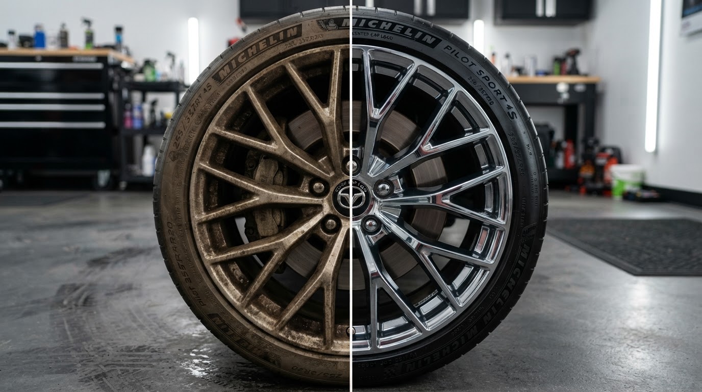 Brake Dust Removal & Satin Tire Dressing