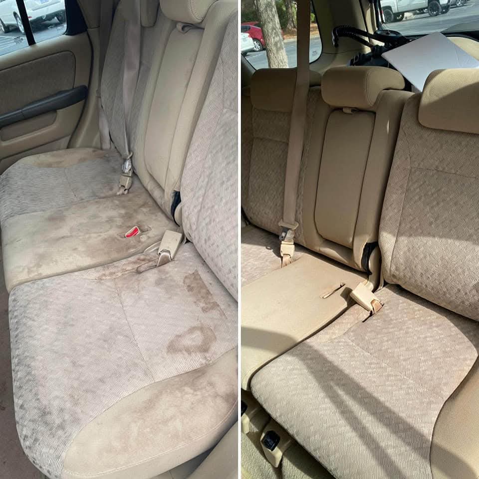 Cloth Rear Bench Spill, Water Stain & Dirt Extraction - After detailing