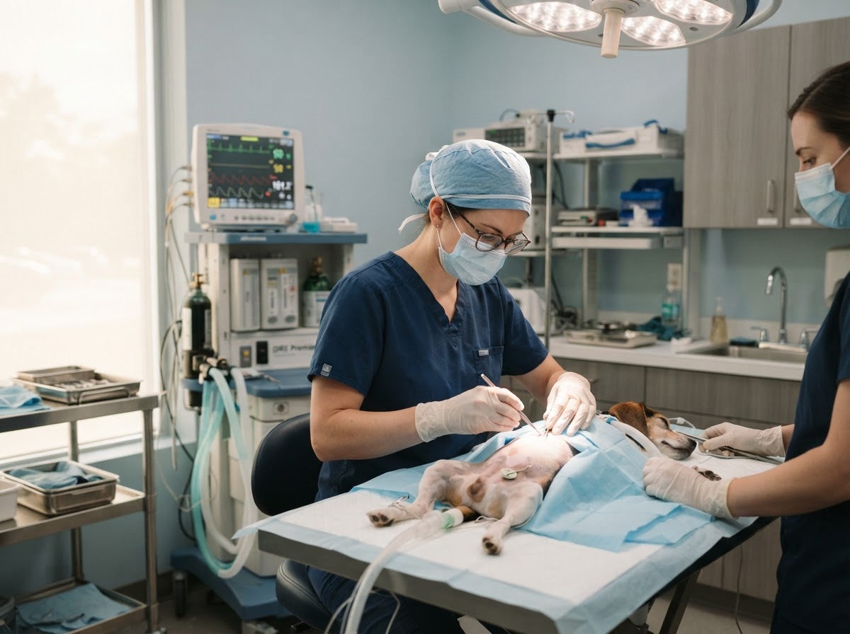Cirugía veterinaria en quirófano equipado en Medical Pets