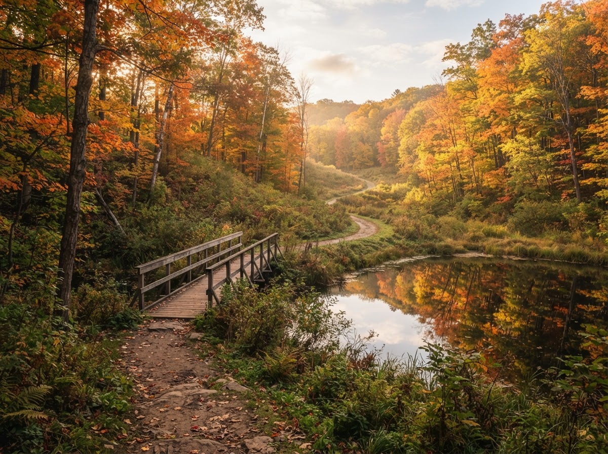 Albion Hills Conservation Area forest trail near Upper Bolton