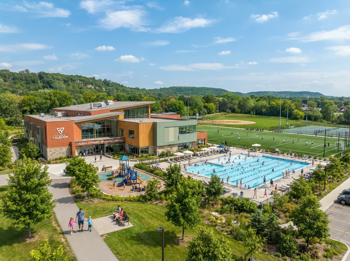 Caledon community recreation centre with sports fields and parkland