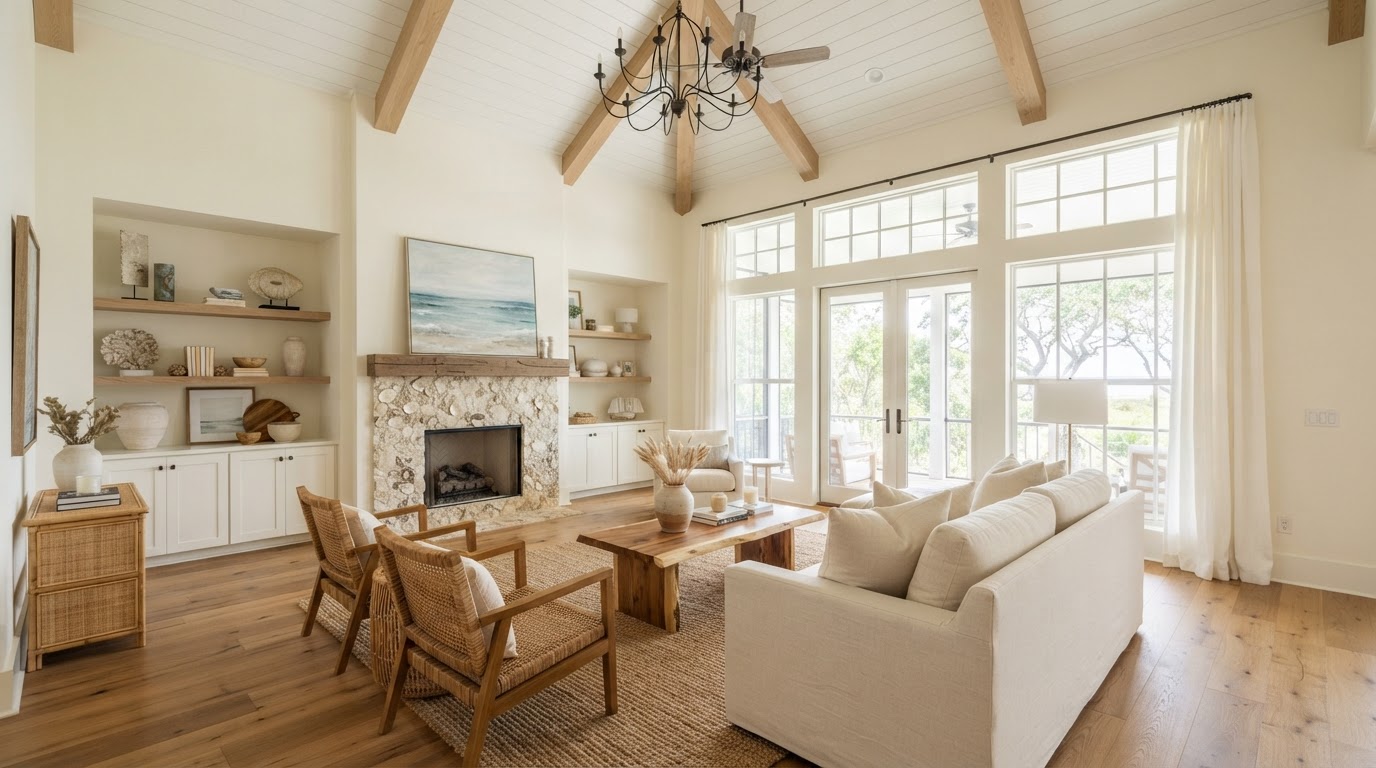 Bright, clean Gulf Coast home interior in Pasadena, TX