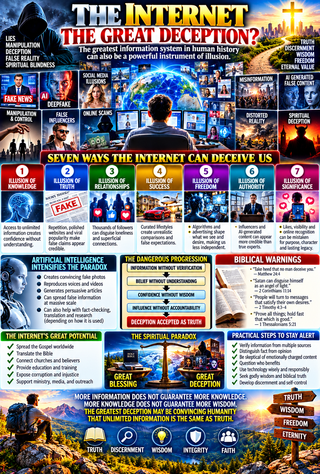 The Internet: The Great Deception Infographic Poster