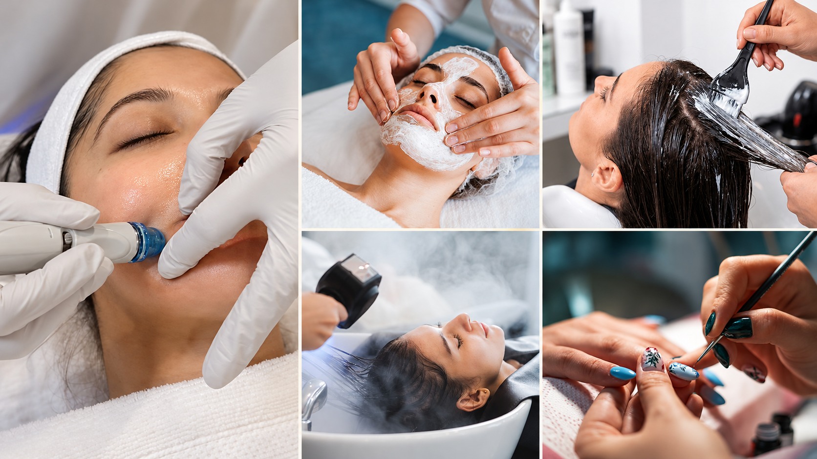 Short-term beauty courses training collage