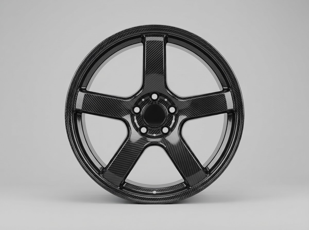 Alloy wheel hydrographics print preview — Carbon Fibre