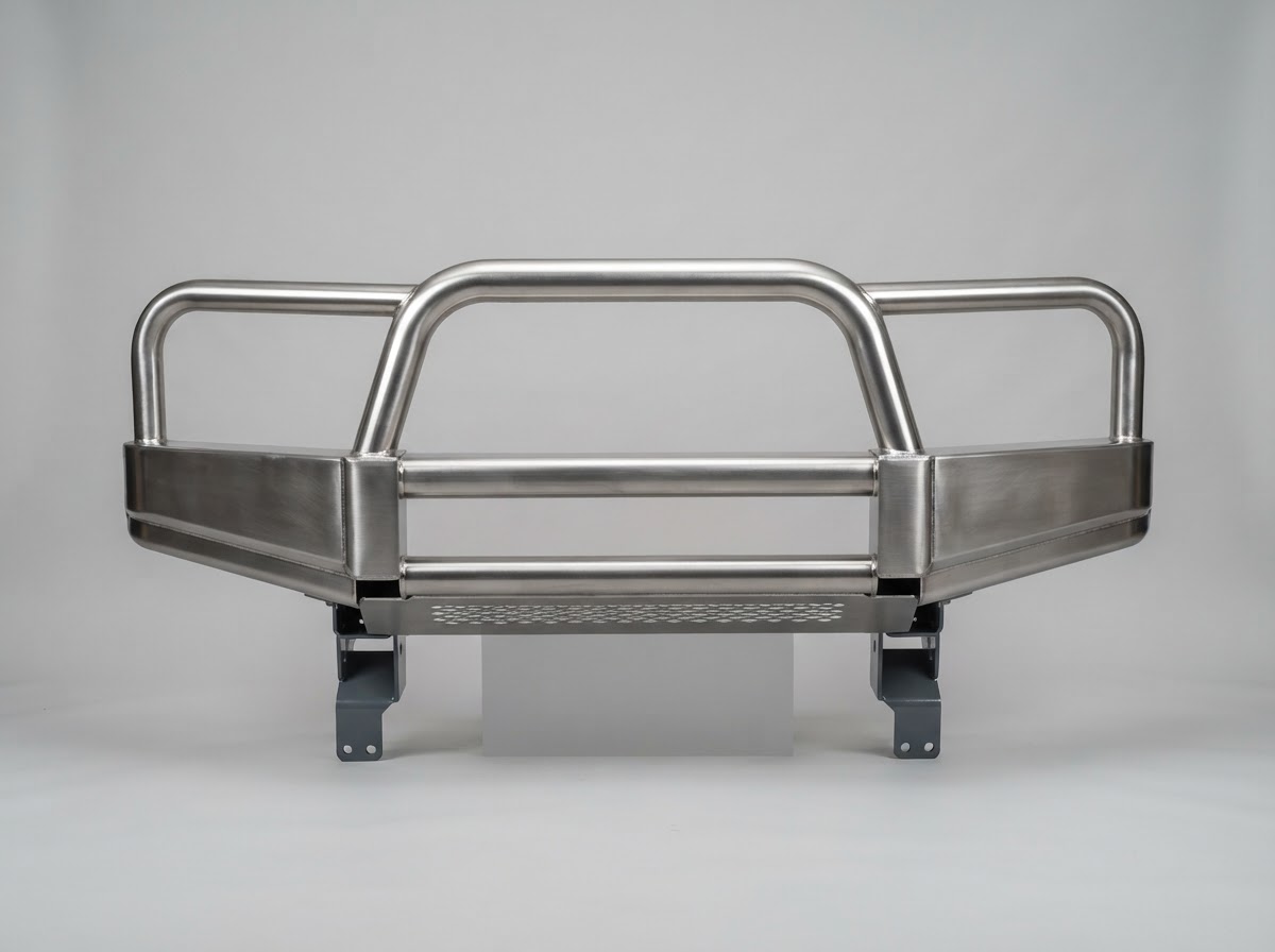 Steel bull bar transformed with a powder-coated camouflage hydrographic dip — Bare Bull Bar