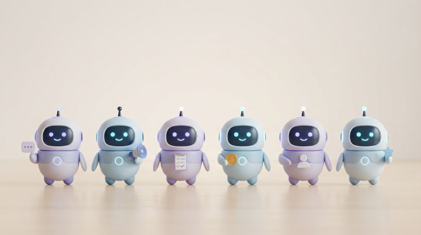 La familia de agentes de Grok Bot lista para trabajar en tu empresa