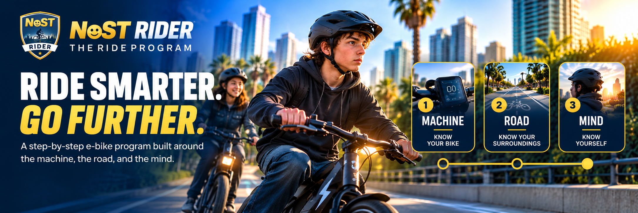 NoST Rider — The Ride Program: Ride Smarter. Go Further. A step-by-step e-bike program built around the machine, the road, and the mind.