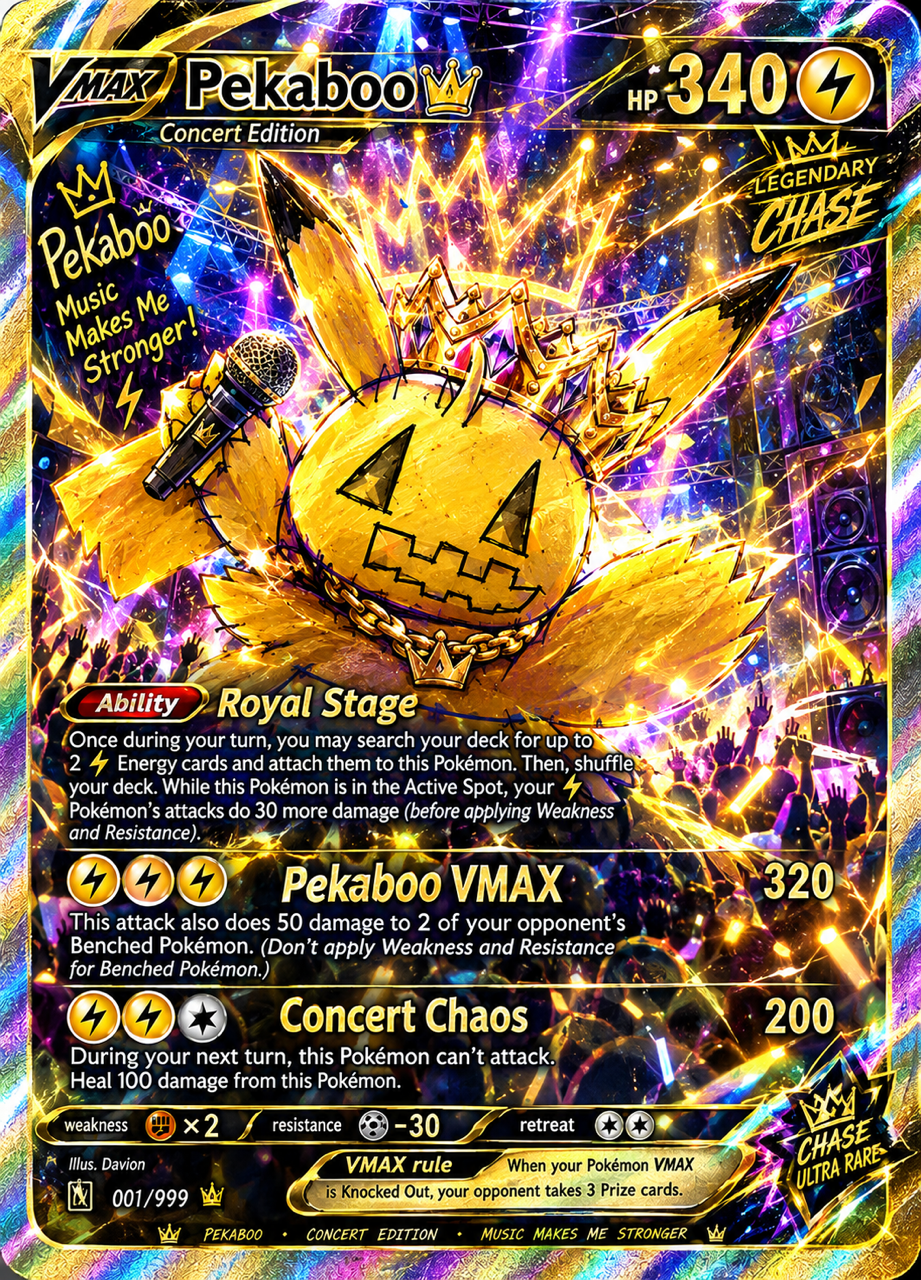 Davion's Pekaboo VMAX Concert Edition Custom Card