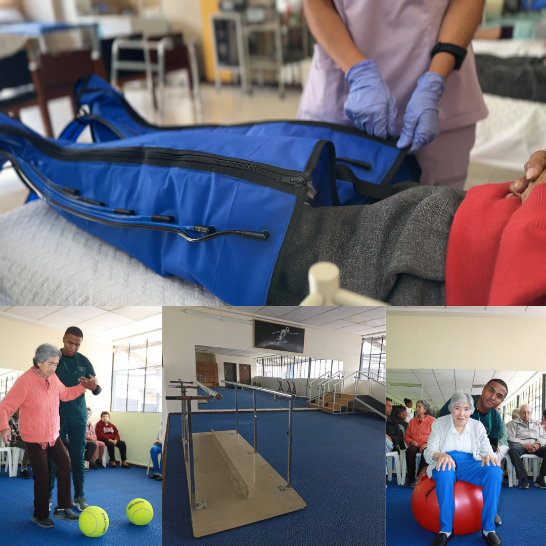 Terapia física con aparatología y gimnasio pasivo