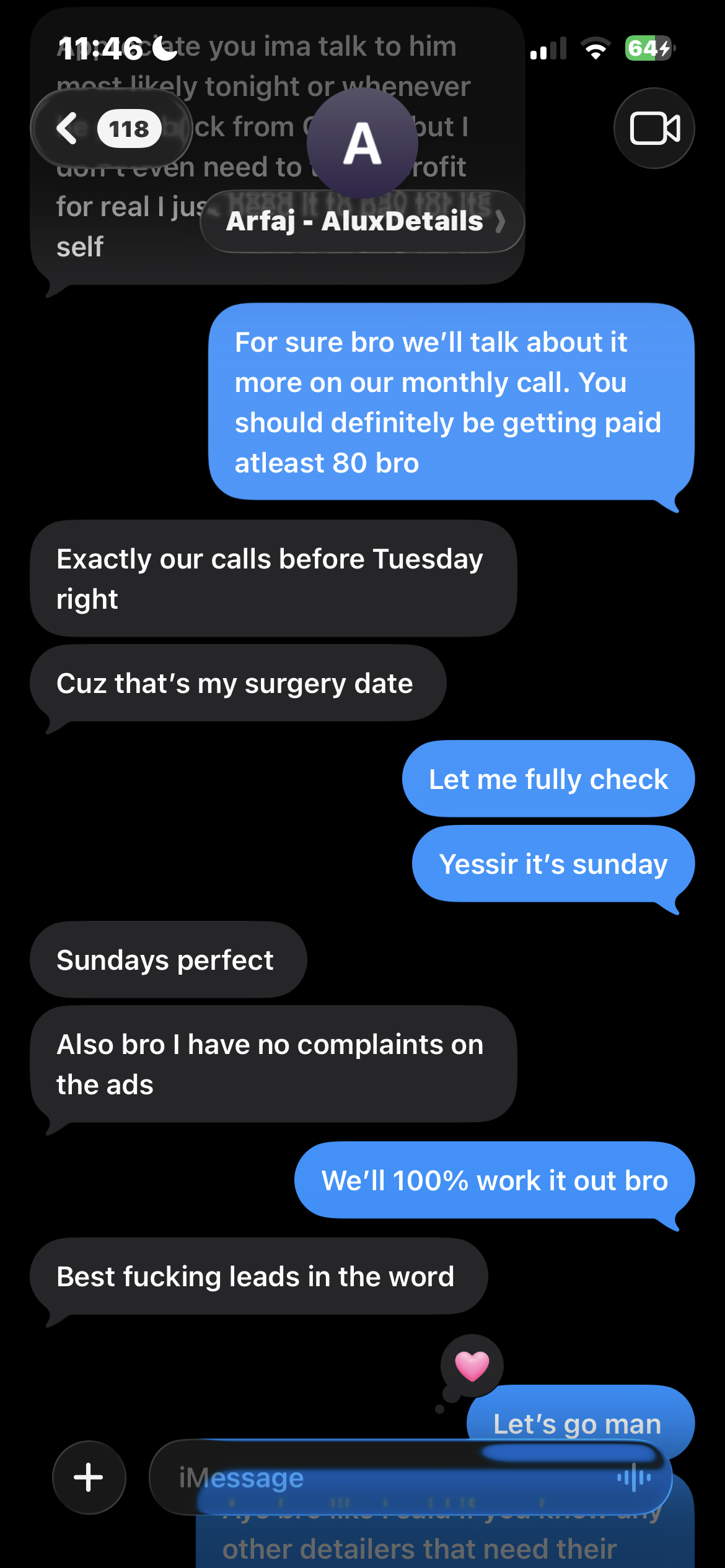 Text from the owner