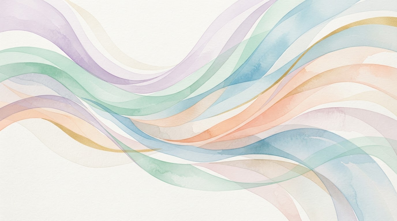 Flowing ribbons of lavender, mint, and blue — a symbol of the four BOLD expressions in motion