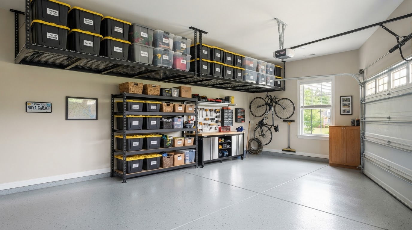 Overhead Garage Racks & Shelving in Northern Virginia home